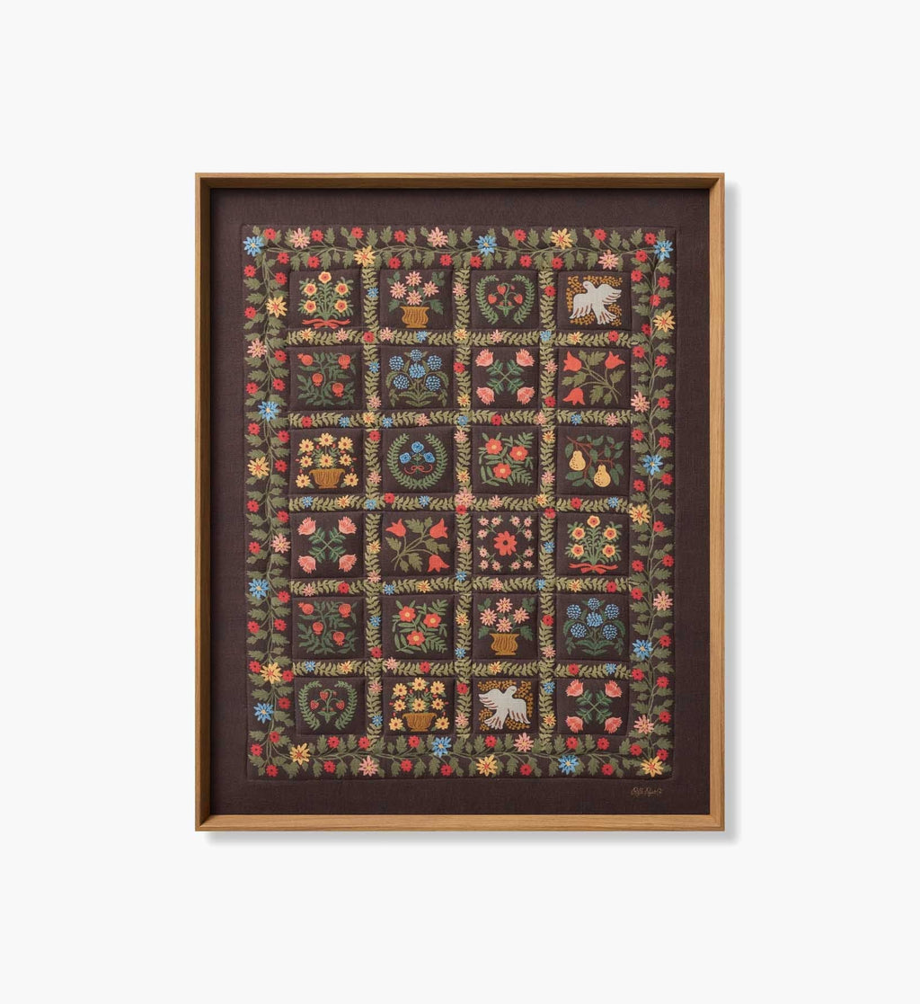 Framed Wall Art - Helena Quilt Brown