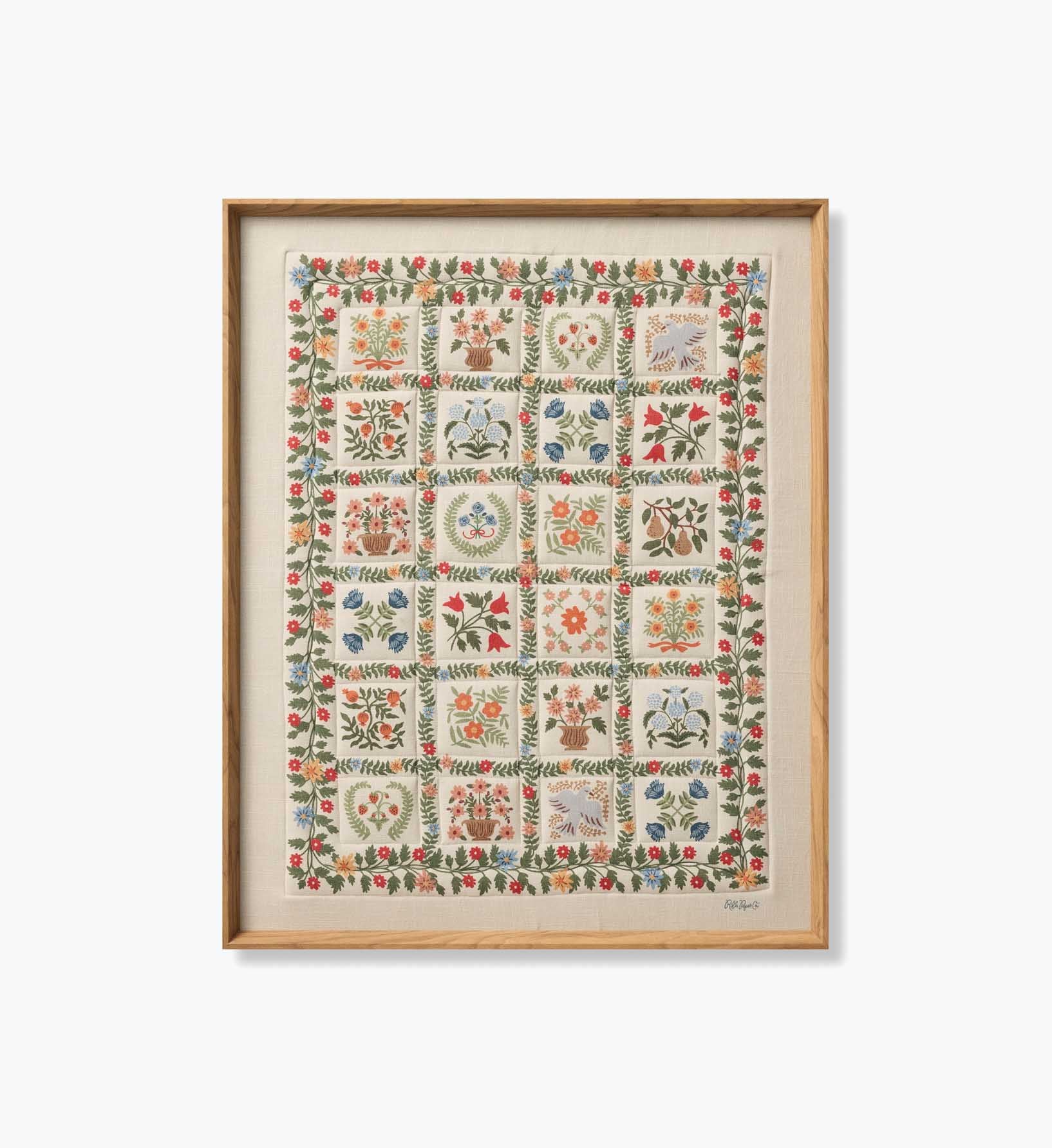 Framed Wall Art - Helena Quilt Ivory
