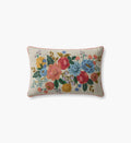 Vintage Garden Embroidered Lumbar Pillow - Light Green