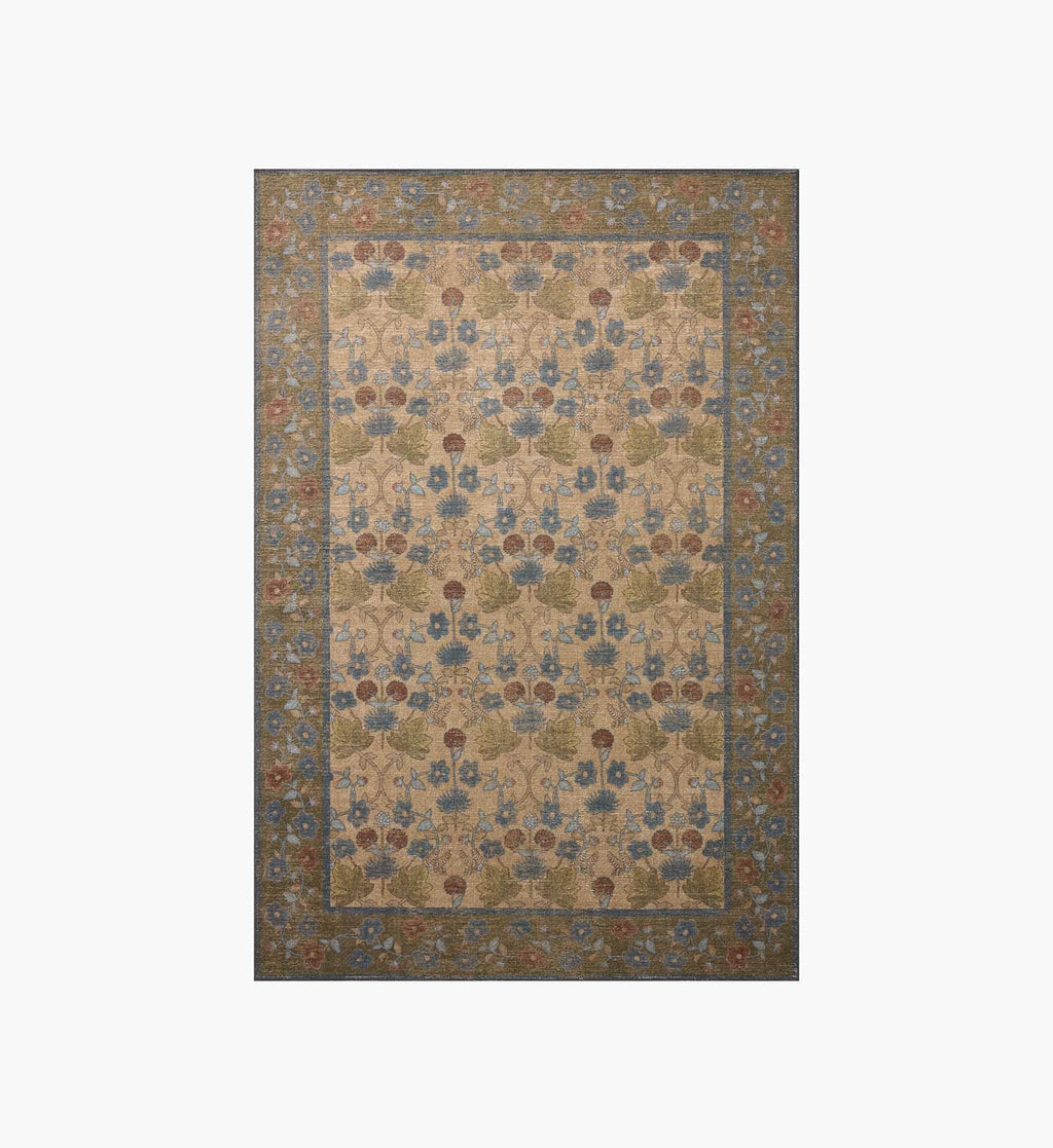 Edinburgh Maple Power Loomed Rug - Tan & Olive